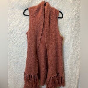 Rust Sleeveless Knit Sweater Vest